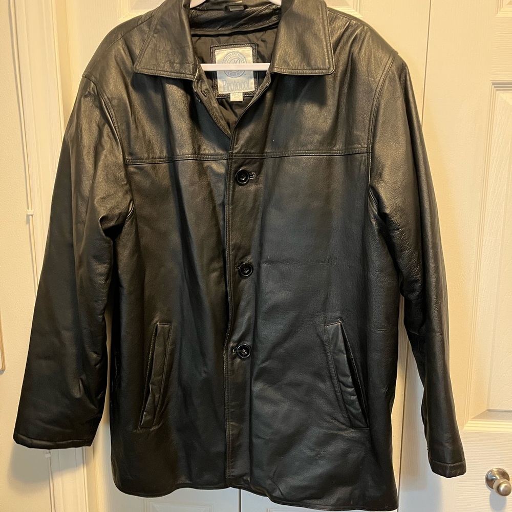 Protocol size M Men's Black Leather Jacket